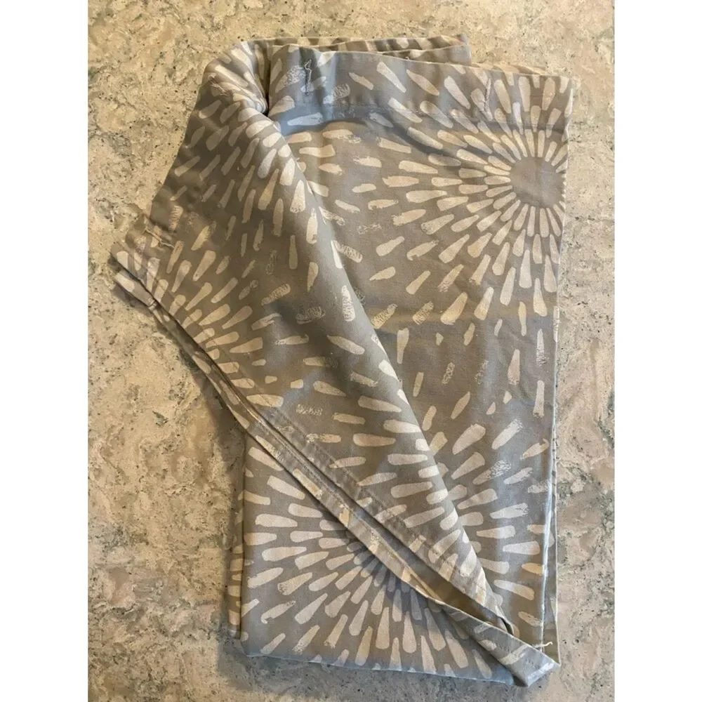 Threshold Light Gray and Cream Abstract Print Fabric Shower Curtain